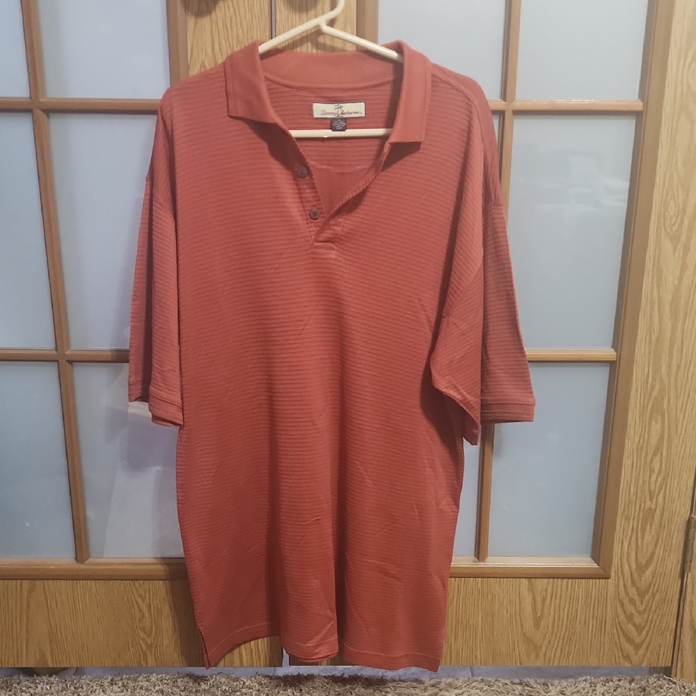 Tommy Bahama Men's Rust Polo Silk Blend Shirt Medium